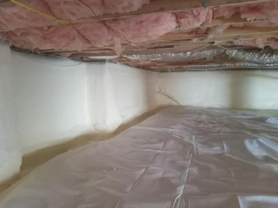 Crawl space encapsulation with closed-cell spray foam for Roof Leak Repair in Waldwick